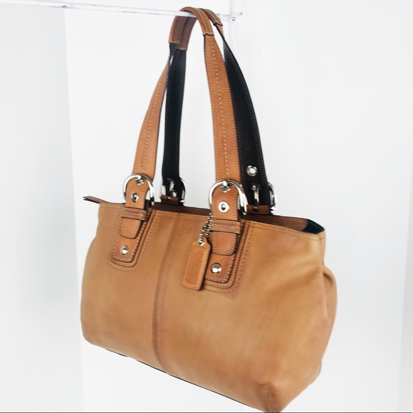 Coach Burnished Tan Leather Soho Satchel Tote Bag - Picture 4 of 8